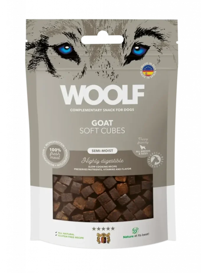WOOLF pamlsky Soft Cubes Goat 100g